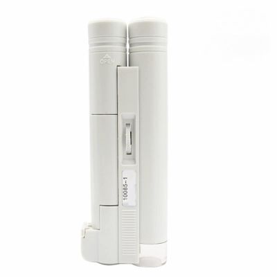 Lab Microscope Slides Handheld Mini Pocket Portable Microscope Led Lamp Light Foldable Jewelry Magnifier with Scale Magnifier Microscope Parts (Color : with Scale, Magnification : 100X)