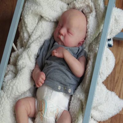 KAWAYII 19 Inch Reborn Baby DollsSoft Cloth Body Lifelike Vinyl Realistic Newborn Sleeping Preemie Baby Doll Toy Accessories Gift for Kids Age 3+