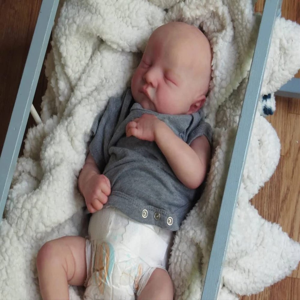 KAWAYII 19 Inch Reborn Baby DollsSoft Cloth Body Lifelike Vinyl Realistic Newborn Sleeping Preemie Baby Doll Toy Accessories Gift for Kids Age 3+