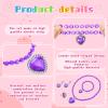 Henoyso 6 Set Princess Jewelry Dress Up Pretend Toy Colorful Jewelry Set with Necklace Bracelet Rings Earrings Princess Costume Beaded Toy Necklace for Party Favors Costume view 3
