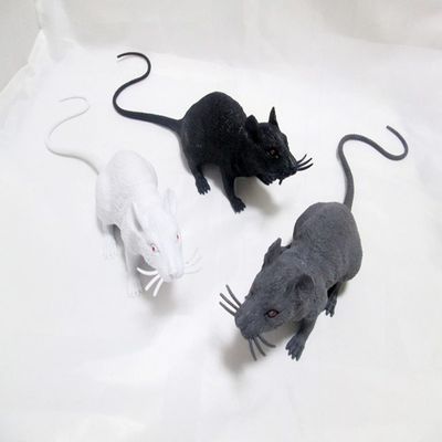 3PCS Super Large Artificial Rats Halloween PVC Fake Rat Suit Novelty Simulation Mouse Model Terrible Prank Props for Party Funs Garden Lawn Decorations Micro Landscape Accessories (3 Colors)