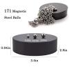 Magnetic Balls Fidget Toys Desk Decor for Stress Relief, Magnet Sculpture Building Block Home Office Desk Decor for Men Adults Teenage Cool Desk Decor (Black-Silver) view 3