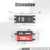 AGFRC 19KG RC Low-Profile Digital Servo - 0.073s High Speed, Full CNC Metal Gear, Brushless Motor, Programmable Servo Motor with 25T Metal Horn for 1/10 RC Cars, Trucks, Robots (A50BHL) view 4
