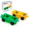 PicassoTiles 2pcs Magnetic Tiles Expansion Car Truck Building Blocks Compatible with regular bricks, Kids Magnet Bricks STEM Learning Toys, Add-ons Toddler Preschool 3 Years and up Boys and Girls PT21 view 1
