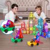 PicassoTiles 2pcs Magnetic Tiles Expansion Car Truck Building Blocks Compatible with regular bricks, Kids Magnet Bricks STEM Learning Toys, Add-ons Toddler Preschool 3 Years and up Boys and Girls PT21 view 2