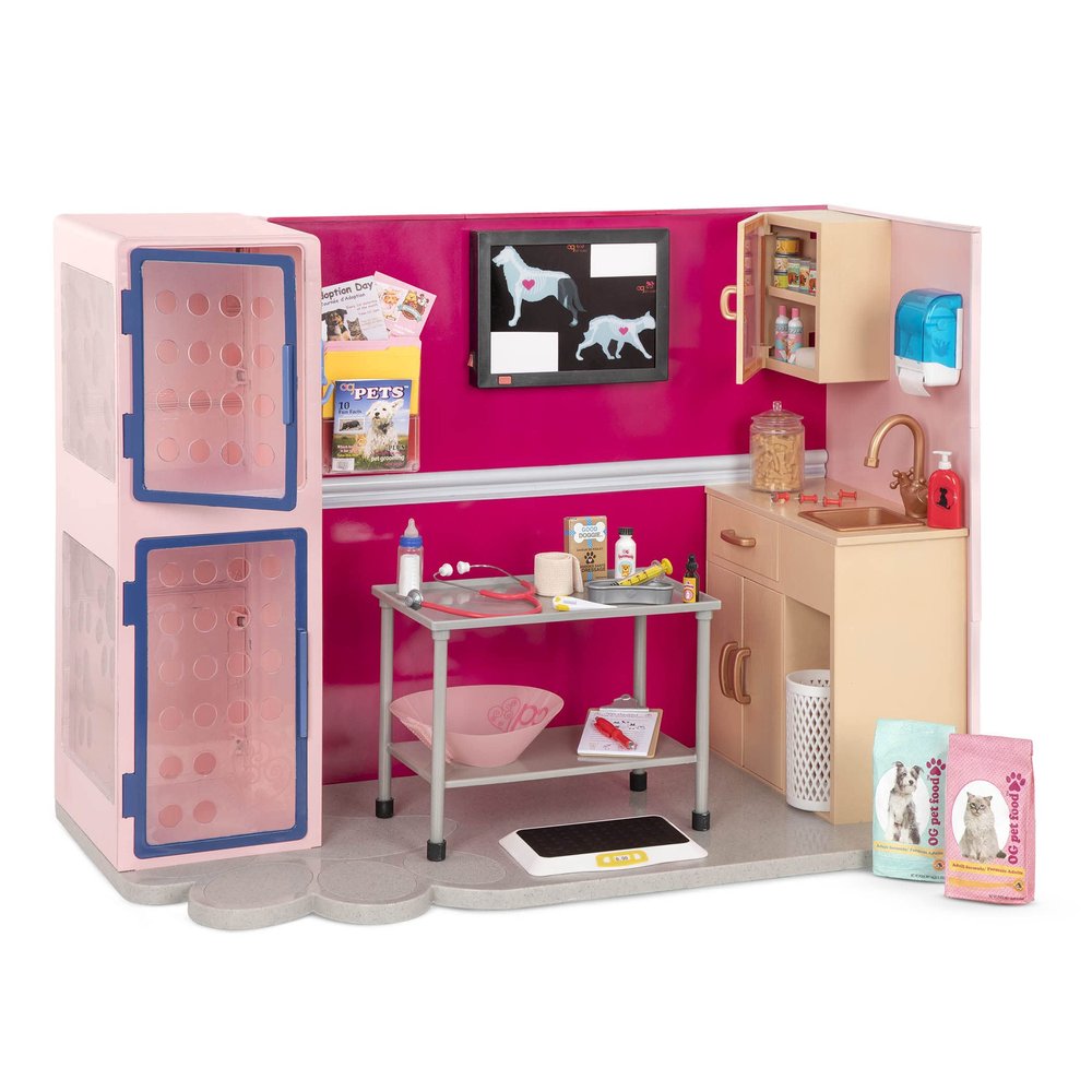 Our Generation - Healthy Paws Veterinary Clinic - Veterinary Clinic Game Set - Accessories for 46cm dolls - Stuffed Animals and Stuffed Animals - Ages 3+