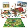 PicassoTiles Dinosaur Play Mat Toys 32pc Dino Playset STEM Activity Learning Kit STEAM Toy with Educational Book, 21 Action Figures T-Rex, Triceratops, Velociraptor, Trees, Rocks for Kids 3+ PTD11 view 1