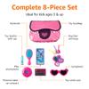 Amazon Basics 8-Piece Pretend Play Purse Toy with Accessories for Girls Ages 3 and Up, Handbag Gift Set Including Smartphone, Sunglasses, Makeup Compact, Keys and Credit Card, Pink view 2