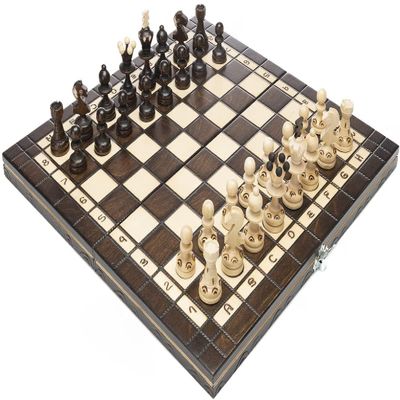 Beautiful Handcrafted Wooden Chess Set with Wooden Board and Handcrafted Chess Pieces - Gift idea Products (18.5" (47 cm))