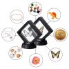 Black 3D Floating Frame, Uceoo 10 Pack 2.752.750.8/70X70X20mm Challenge Coin Holder Coin Floating Display with 10 Bases for Coin Medallions Specimen Jewelry view 4