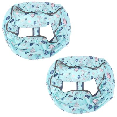 2PCS Shopping Cart Cover, High Chair Cover with Storage Pouch Grocery Cart Cover Portable Grocery Cart Covers Baby Seat Cover Grocery Cart Protector for Baby Shopping Carts Highchairs Swings, Blue