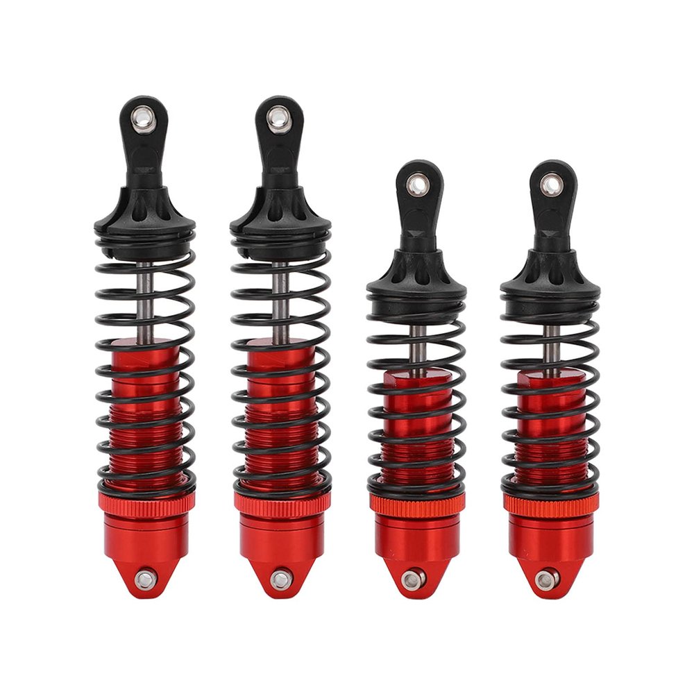 4pcs RC Shock Absorber, Enhanced Off Road Performance RC Damper 1/10 Scale Springs Shocks for RC Enthusiasts Racing and Rough Terrain Driving(red)