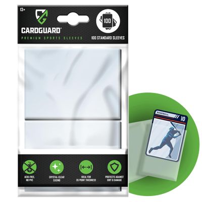 CardGuard Premium Clear Card Sleeves, 100ct  Standard Size Penny Sleeves for Pokmon, Sports Cards, Baseball, Football, and Collectible Trading Cards  Acid-Free, PVC-Free, Durable Protection