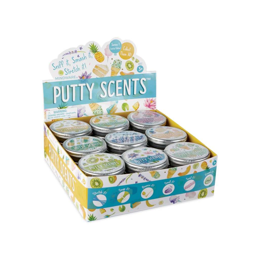 MindWare Putty Scents Series 1 Variety Pack, Scented Sensory Putty with Stretch and Smash Texture, Bulk 36 Tin Assortment for Kids Ages 3+, Classroom Rewards and Party Favor Gifts