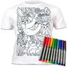 Splat Planet Color-in Sloth Jungle T-Shirt with 10 Non-Toxic Washable Magic Pens - Color in and Wash Out T-Shirt (7-8 Years) White view 1