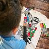 Splat Planet Color-in Sloth Jungle T-Shirt with 10 Non-Toxic Washable Magic Pens - Color in and Wash Out T-Shirt (5-6 Years) White view 2