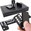 Queensell Dominos Set for Adults and Kids - Dominoes - Domino Classic Board Games, Christmas Games  Double Six Standard Dominos Set 28 Tiles with Black PU Leather Case - Juegos de Mesa view 1