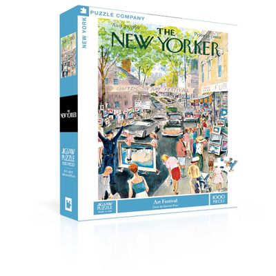 New York Puzzle Company - New Yorker Art Festival - 1000 Piece Jigsaw Puzzle for Family Game Nights by Garrett Price