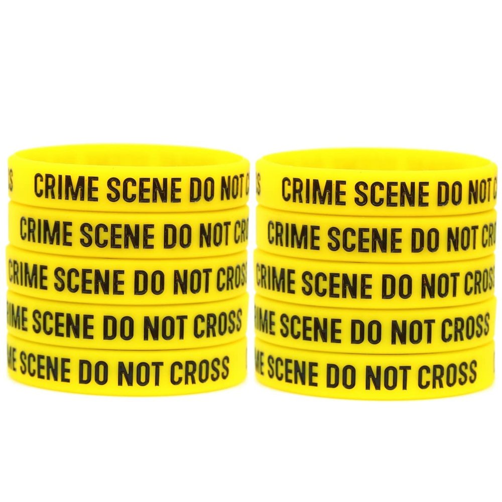 SayitBands Ten (10) of Crime Scene Do Not Cross Bracelets