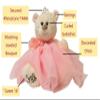 KINNEX COLLECTIONS SINCE 1997 20" Teddy Bear with Dress and Sweet 16" Embroidery (Centerpiece) B16831A-20 ~Flamingo~ view 3