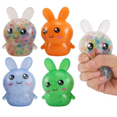 Easter Basket Stuffers,Easter Basket Essentials,4pcs Squishy Easter Bunny Stress Balls for Adults Easter Stress Relief Fidget Balls,Easter Party Favors Easter Basket Ideas Gifts (4pcs-C)