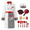 ReliBeauty Kids Chef Costume Set for Kids Boys Girls Role Play with Detachable Apron, 140 White view 1