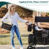 WONDERFOLD Parent Console Stroller Organizer with 2 Insulated Cup Holders, Hook and Loop Closure Handle Attachment, 2 Storage Pockets, and Removable Shoulder Strap for Easy Transport, Volcanic Black view 2