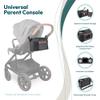 WONDERFOLD Parent Console Stroller Organizer with 2 Insulated Cup Holders, Hook and Loop Closure Handle Attachment, 2 Storage Pockets, and Removable Shoulder Strap for Easy Transport, Volcanic Black view 3