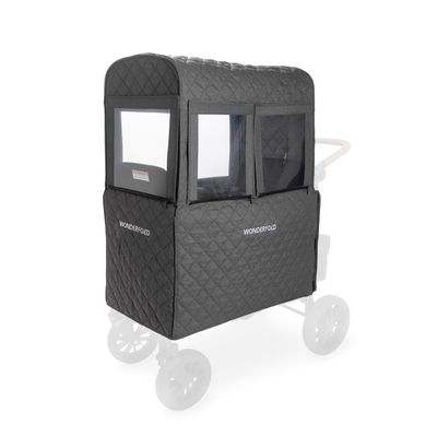 WONDERFOLD Cold Weather Shield Stroller Cover for Winter Made of Premium Breathable Cationic Fabric Filled with Cotton for Warmth, Hook-and-Loop Window Openings (Fits Only W2 Elite/Luxe)