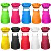 Tamicy 20 Pieces Kids Chef Hat and Apron Set - Child Kitchen Bib Aprons with Pockets Girls Boys Chef Hats for Cooking Baking Gardening Painting Wear view 1