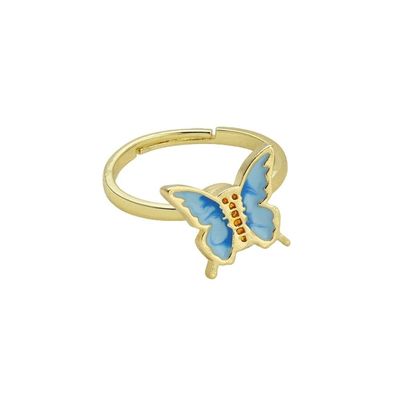 Fidget Spinner Rings for Women Daisy Butterfly Adjustable Fidget Anxiety Ring Rotatable Calming Worry Meditation Ring Anxiety Stress Relief Ring-Bule Butterfly