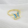 Fidget Spinner Rings for Women Daisy Butterfly Adjustable Fidget Anxiety Ring Rotatable Calming Worry Meditation Ring Anxiety Stress Relief Ring-Bule Butterfly view 2