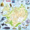 Larsen Puzzles Iceland Map with Animals 81 Piece Children's Educational Jigsaw Puzzle view 1
