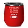 Abc Wine Tumbler - Potty training, ABC singing, toy finding toddler mom - Funny Gift idea 12oz, red view 1