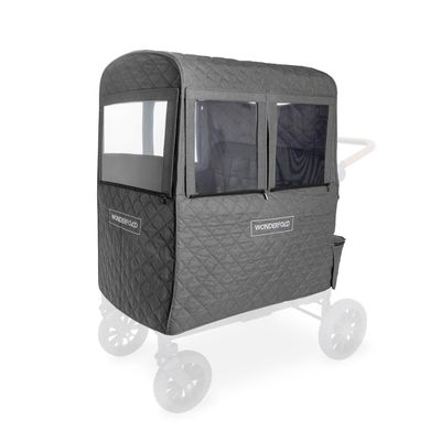 WONDERFOLD Cold Weather Shield Stroller Cover for Winter Made of Premium Breathable Cationic Fabric Filled with Cotton for Warmth, Hook-and-Loop Window Openings (Fts Only W4 Elite/Luxe)