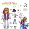 Playtime by Eimmie 18 Inch Doll Clothes and Accessories - Retro Flower Outfit with Tie-Dye Shirt, Fringe Vest, Jeans, Sandals & Flower Crowns - Fits American, Generation & Similar 18 Dolls for Girls view 4