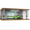1/24 Scale Die-cast Car Garage Display Case with Clear Acrylic Cover and LED Lighting for 4 Parking Space (1:24-4 Parking Green) view 1