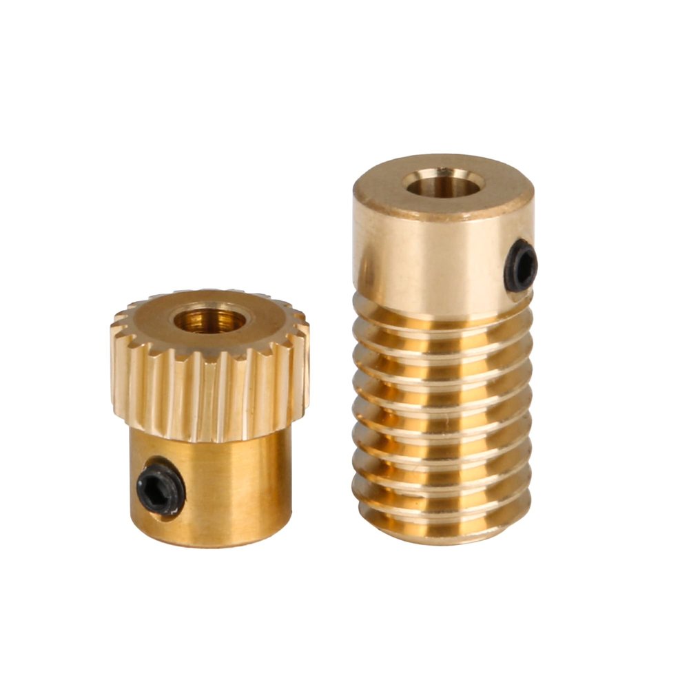 CNBTR 20 T Brass Gear Wheel & Gear Shaft Kits 0.5 Modulus Set 1:20 Reduction Ratio