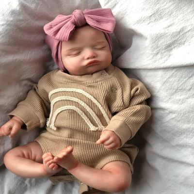 iCradle Reborn Baby Dolls Girl 20 inch Lifelike Sleeping Newborn Baby Dolls That Look Real Soft Vinyl Real Life Baby Doll Gift for Kids Age 3+