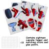 18pcs Red Glitter Ice Hockey Happy Birthday Icon Symbol Cupcake Topper sports Competition Theme Decor Supplies Boy Girl Family Birthday Decorations view 3