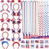 Garma 4th of July Accessories Party Supplies, 92Pcs Fourth of July Party Favors with Headbands Necklaces Tattoo Stickers for Independence Day Patriotic Celebrations Parades Classroom Rewards for Kids view 1