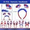 Garma 4th of July Accessories Party Supplies, 92Pcs Fourth of July Party Favors with Headbands Necklaces Tattoo Stickers for Independence Day Patriotic Celebrations Parades Classroom Rewards for Kids view 2