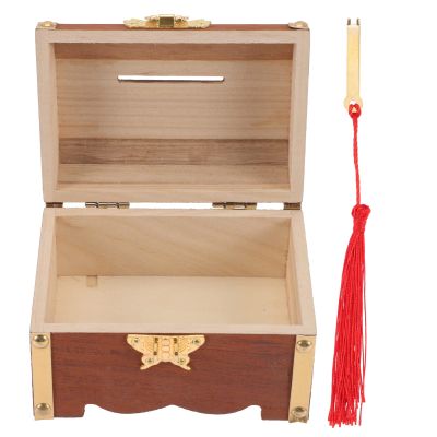 Box Treasure Chest Multi-Function Money Case Home Accessory Household Coin Bank Decorative Coin Bank Household Piggy Bank Vintage Money Case Decorative Money Case