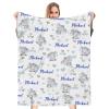 Personalized Elephant Baby Blankets with Name, Custom Heart Elephant Super Soft Minky Blankets for Baby Boys, Customized Blue Elephant Blankets Newborns Nursery Decor view 4
