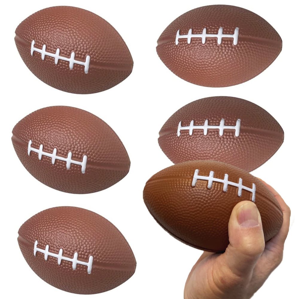 GiftExpress 6-Pack 6" Foam Football Stress Balls, Sport Balls, Decoration Party Favor, Football Themed Party Supplies