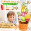 Volume Adjustable Dancing Talking Cactus, Singing Repeating Recording Mimicking Cactus Baby Toys, Interactive Learning Tummy Time Toy for Toddler Boys Girls, Stocking Stuffers for Kids, for Grandkids view 3