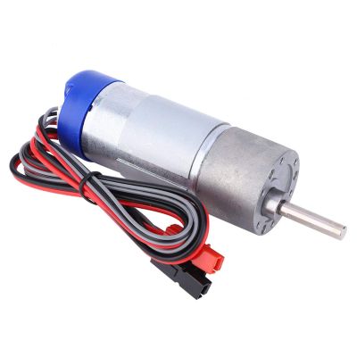 12V 100RPM High Torque DC Brushed Encoder Motor Micro Gear Box Motor Steel with Plastic Encoder Housing Powerpoles for Motor 4-pin Encoder Connector