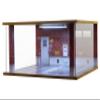 1/18 Scale Model Car Display Case - 1:18 Car Garage Display Case with Clear Acrylic Cover and LED Lighting for Die-Cast Cars, 2 Parkings Red view 1