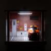 1/18 Scale Model Car Display Case - 1:18 Car Garage Display Case with Clear Acrylic Cover and LED Lighting for Die-Cast Cars, 2 Parkings Red view 2
