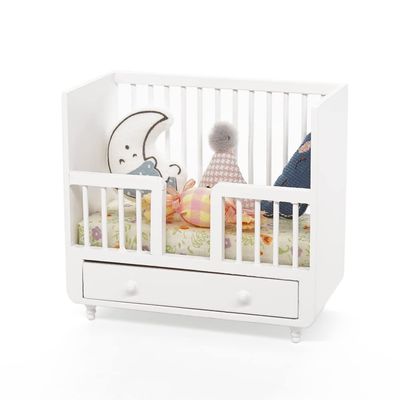 Odoria 1/12 Miniature Baby Crib Dollhouse Nursery Accessories